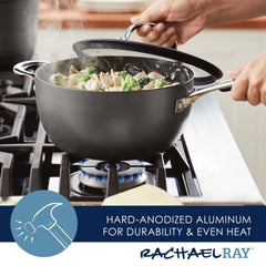 4.5-Quart Cook + Create Hard Anodized Nonstick Saucier Pan with Lid and Helper Handle