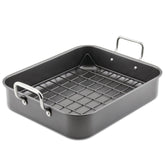 16.5-Inch x 13.5-Inch Nonstick Steel Roaster with Reversible Rack