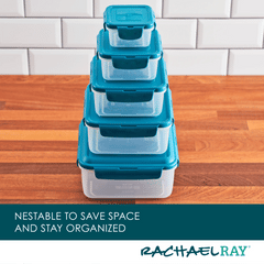 10-Piece Square Nestable Food Storage Containers