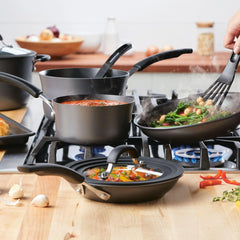 10-Piece Cook + Create Hard Anodized Nonstick Cookware Set