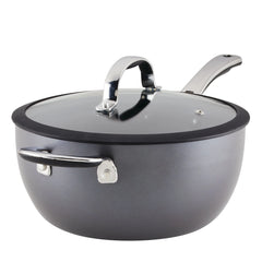 4.5-Quart Cook + Create Hard Anodized Nonstick Saucier Pan with Lid and Helper Handle