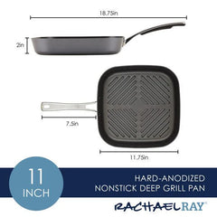11-Inch Cook + Create Hard Anodized Nonstick Deep Grill Pan