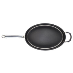 5-Quart Professional Hard Anodized Nonstick Oval Sauté Pan with Lid