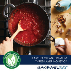 4.5-Quart Cook + Create Hard Anodized Nonstick Saucier Pan with Lid and Helper Handle