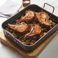 16-Inch x 12-Inch Nonstick Hard Anodized Roaster with Reversible Rack