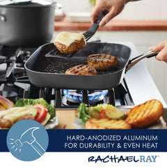 11-Inch Cook + Create Hard Anodized Nonstick Deep Grill Pan