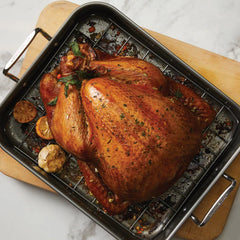 16.5-Inch x 13.5-Inch Nonstick Steel Roaster with Reversible Rack
