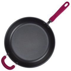 12.5-Inch Anodized Nonstick Induction Deep Frying Pan with Helper Handle