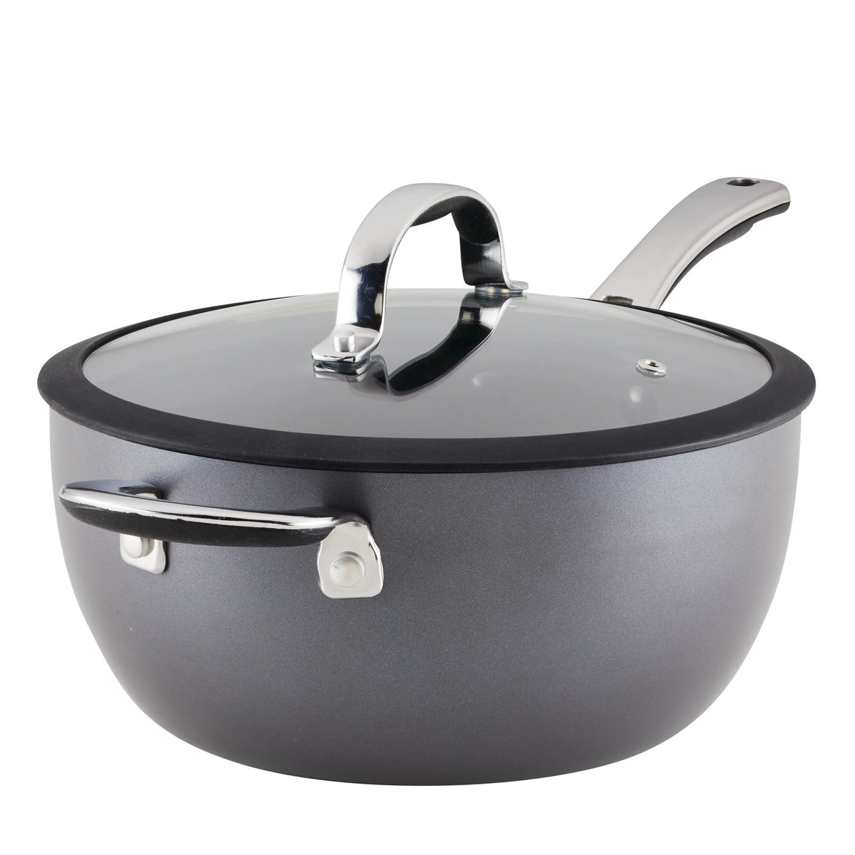 4.5-Quart Cook + Create Hard Anodized Nonstick Saucier Pan with Lid and Helper Handle